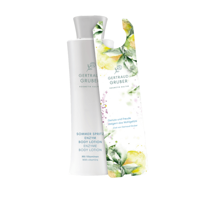 Produktfoto, gertraud gruber kosmetik, sommerspritz enzym body lotion